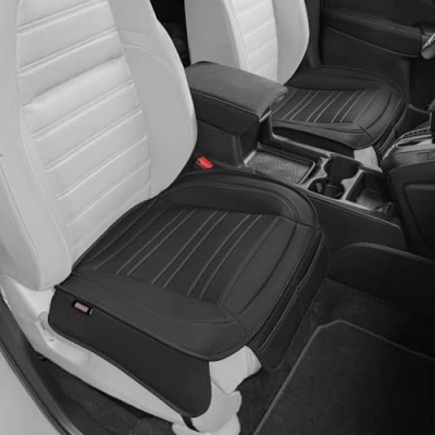 Afbeelding van Motor Trend 2 stuks hoogwaardige kunstleren gevoerde stoelhoezen met opbergvakken voor auto&#039;s, vrachtwagens, SUV&#039;s