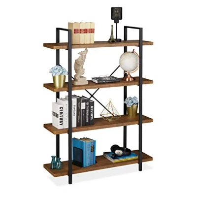 Afbeelding van Relaxdays Boekenkast industrieel 4 etages vintage boekenrek stellingkast woonkamer