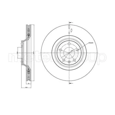 Afbeelding van METELLI Remschijf AUDI: A6 C6 Avant, Saloon, Allroad 347,0mm 30,0mm 5 68,0mm Geventileerd Gelakt 23 0868C 4F0615301F,4F0615301G