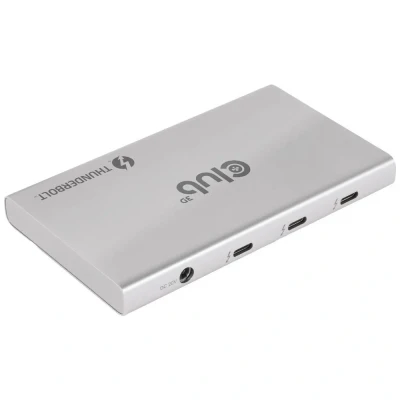 Afbeelding van CLUB3D Certified Thunderbolt™4 Portable 5 in 1 Hub met Smart Power, Docking, Thunderbolt 4, Zilver, OS Support: Windows10™ or above version supported Thunderbolt™ 4 host MacOS™ 11 above..., DC, 10 W