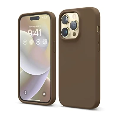 Afbeelding van elago siliconen hoesje compatibel met iPhone 14 Pro (6,1 inch), beschermhoes, volledige bescherming, schokbestendig, 4 structuren, zachte microvezel, voorkomt krassen