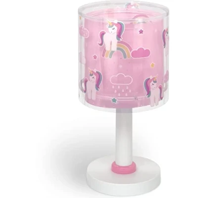 Afbeelding van Dalber Eenhoorns nachtlampje voor kinderen, eenhoorn, gloeit in het donker, 30 x 13 cm, E14 lamp + zachte liniaal 15 roze/wit