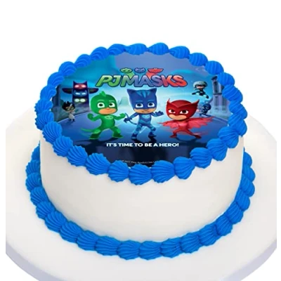 Afbeelding van Kardasis décoration de gâteau PJ Masks Papier comestible Déco gateau amusantes pour anniversaire 20cm