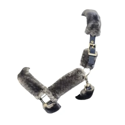 Afbeelding van Bucas Halster Show Line Fur Navy/Grijs Cob