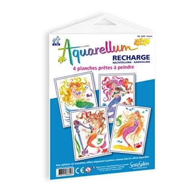 Afbeelding van SentoSphère Navulverpakking Aquarellum Junior sirenes navulkaarten schilderset magische aquarelverf vanaf 6 jaar gemaakt in Frankrijk