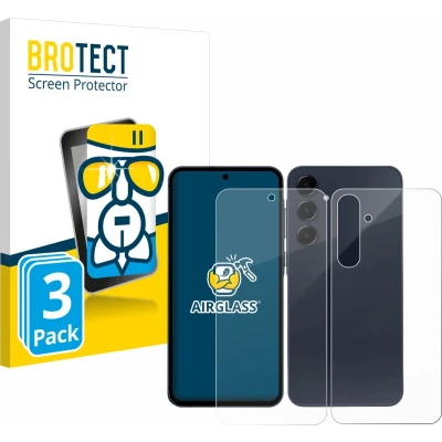 Afbeelding van BROTECT Screenprotector voor Samsung Galaxy A55 5G (Voor+Achter) Folie Beschermfolie Beschermglas transparant (3 Stuks)