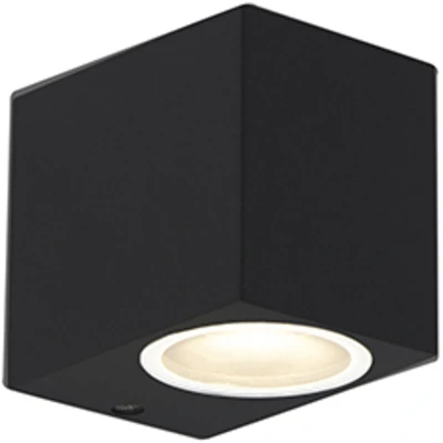 Afbeelding van QAZQA Set van 2 moderne wandlampen zwart IP44 Baleno