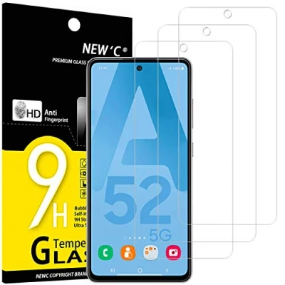 Afbeelding van NEW&#039;C 3 Stuks, Screen Protector voor Samsung Galaxy A52, A52 5G, A52S Gehard Glass Schermbeschermer Film 0.33 mm ultra transparant, resistent, anti kras, vingerafdrukken