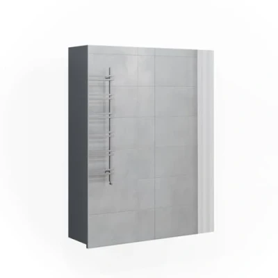 Afbeelding van Vicco Badkamerspiegelkast Freddy, Antraciet/Antraciet, 60 x 77 cm