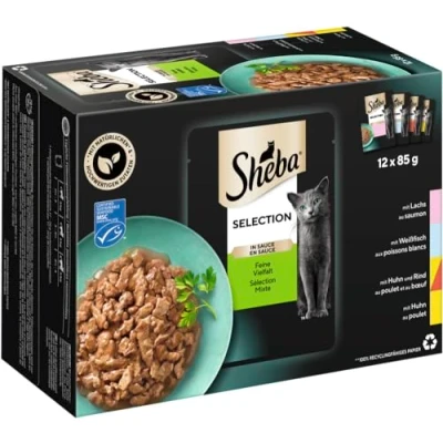 Afbeelding van 48x85g Selection in Sauce Fijne veelvoud Sheba Kattenvoer