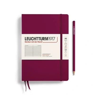 Image de LEUCHTTURM1917 Carnet de notes A5 (moyen), couverture rigide, 249 pages ligné rouge port