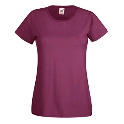 Afbeelding van Fruit Of The Loom Dames / Vrouwen Damens Fit Valueweight T shirt met korte mouwen (Bordeaux)