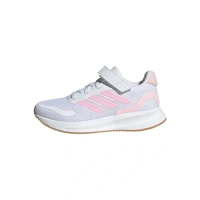 Afbeelding van adidas Performance Runfalcon 5 Unisex Hardloopschoenen voor op de weg kinderen, Maat: 34, White/clear pink/gum Textiel/ synthetisch