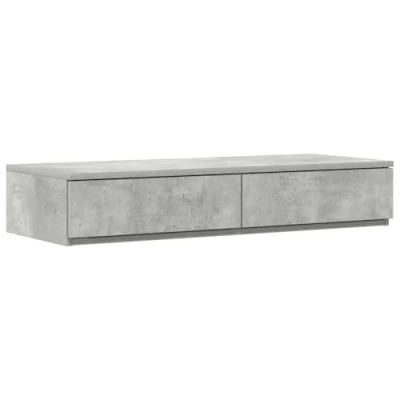 Afbeelding van vidaXL Opbergbedframe Beton Grijs Bewerkt Hout 236,5 x 90 31,5 cm