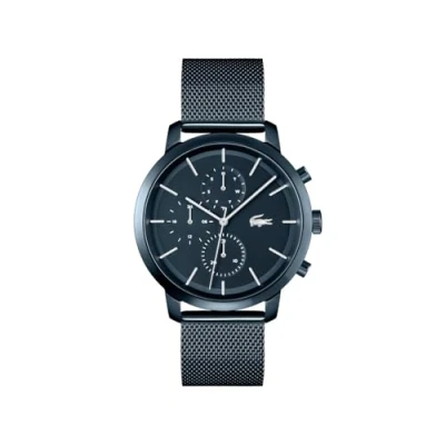 Afbeelding van Lacoste Multifunctioneel analoog kwartshorloge voor heren met blauwe Milanese roestvrijstalen armband 2011196, Volledig blauw,