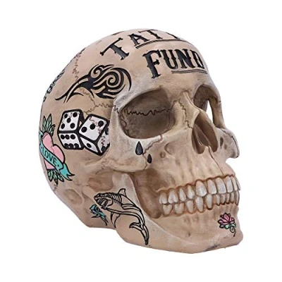 Afbeelding van Nemesis Now Tattoo Fund Natural Bone Coloured Traditional Tribal Skull