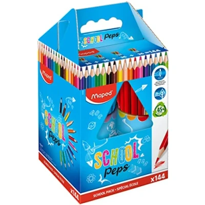 Image de crayons de couleur Maped Color&#039;Pep&#039;s Pack scolaire 144 (12 couleurs)