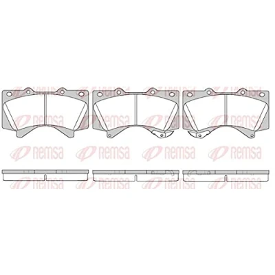 Afbeelding van REMSA 1271.02 Remblokkenset Vooras Met akoestische slijtagewaarschuwing TOYOTA: Land Cruiser 200, Prado 150, HILUX 3 Pick up