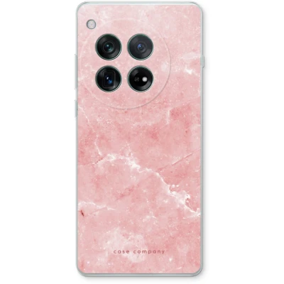 Afbeelding van Case Company® hoesje geschikt voor OnePlus 12r Roze marmer Soft Cover Telefoonhoesje Bescherming aan alle Kanten en Schermrand