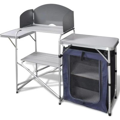 Afbeelding van Campingkeuken inklapbaar met windscherm aluminium