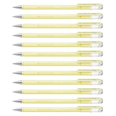 Afbeelding van Pentel K108 P Hybrid Milky rollerball gelroller, pastelkleuren, geel, 12 stuks
