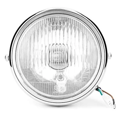 Afbeelding van voor motorfiets led koplamp EBTOOLS 12V, 5,75 inch universele gemodificeerde retro zilveren shell wit lens GN125