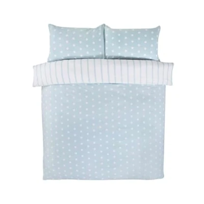 Afbeelding van So Soft dekbedovertrek Spots &amp; Stripes Blauw microvezel eenpersoons 135x200 cm 50x75 kussensloop