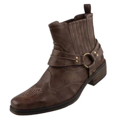 Afbeelding van MUSTANG Western enkellaarzen, cowboylaarzen voor heren, Bruin 3