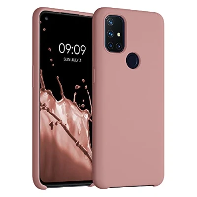 Afbeelding van kwmobile telefoonhoesje geschikt voor OnePlus Nord N10 5G Hoesje met siliconen coating Smartphone case in winter roze