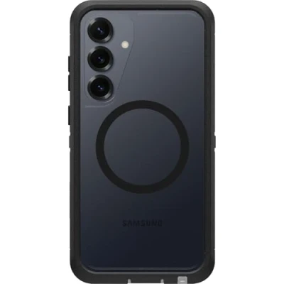 Image de OtterBox Defender Series XT Coque de protection pour téléphone portable robuste avec des aimants plastique côté obscur (clair / noir) Samsung Galaxy S25+