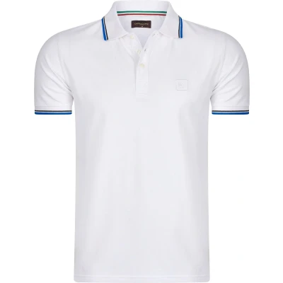 Afbeelding van Heren Applique Polo Wit Maat XXL Koopjedeal.nl Altijd de beste deal