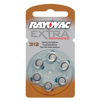 Image de Rayovac extra advanced 312 pile pour appareil auditif 6 pièces (marron)
