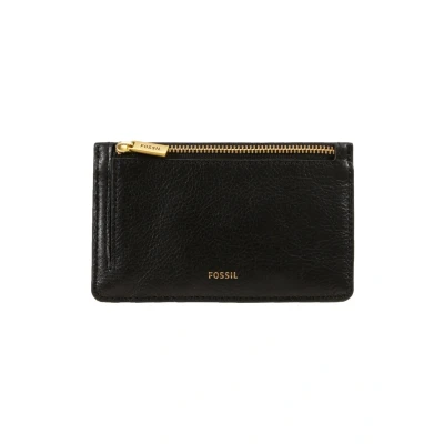 Afbeelding van Fossil Logan kaarthouder voor dames, leer, 13,8 cm L x 0,4 B 8,5 H, zwart., Card Case