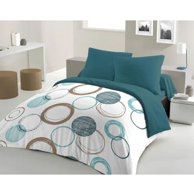 Afbeelding van Noorse hoes HOME LINGE PASSION Groen Cirkels 240 x 260 cm