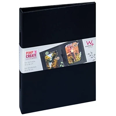 Afbeelding van Fotoalbum walther design mini 24 fotos 13x18cm verticaal zwart