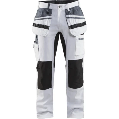 Afbeelding van Blaklader Schilders werkbroek met stretch 1910 1000 Wit/zwart D108