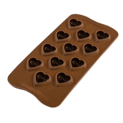 Afbeelding van Silikomart Siliconen Bonbonvorm Hart (12x) 3,1x3x1,5cm