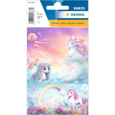 Afbeelding van Herma, Stickers, Schuletiketten Vario Happy Unicorns