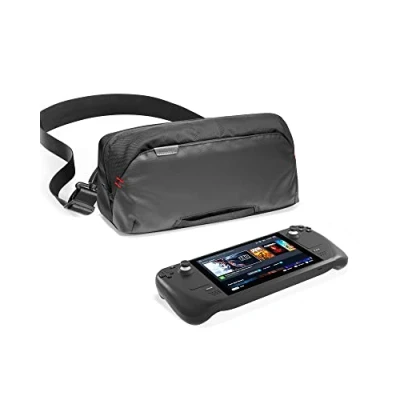 Afbeelding van tomtoc Schoudertas voor Steam Deck &amp; ROG Ally Console en accessoires, beschermende draagtas met zakken, lichte dagelijks gebruik reizen, opslag thuis, zwart., tas organizer