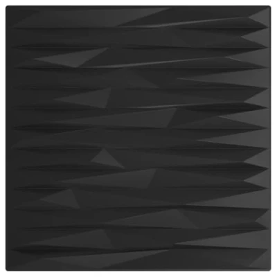 Afbeelding van Wandpanelen 48 st steenpatroon 12 m² 50x50 cm EPS zwart