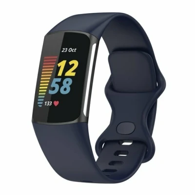 Afbeelding van FitBit Charge 5 &amp; 6 Sportbandje met dubbele lus Donkerblauw Maat: S