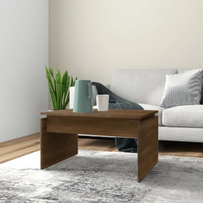 Afbeelding van Salontafel 68x50x38 cm bewerkt hout bruin eikenkleur