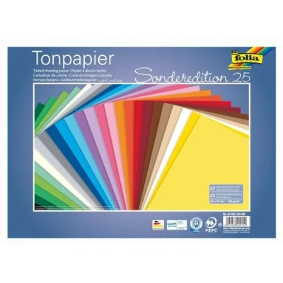 Afbeelding van Folia, Doe het zelf papier, Kleipapier special edition 25 geassorteerde kleuren 130 g/m2 vellen (130 g/m², 25 x)