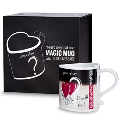Afbeelding van Froster Magische warmtewisselende mok met verborgen boodschap, I Love You cadeau, hartvormige voor Valentijnsdag