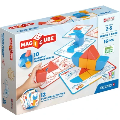 Afbeelding van Geomag Magicube Shapes Blocks &amp; Cards 16 pcs