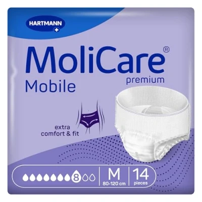 Afbeelding van MoliCare Premium Mobile 14 stuks incontinentiebroekjes, 8 druppels, voor dames en heren met ernstige incontinentie, extra bescherming tegen lekkage, maat M