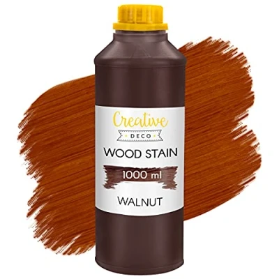Afbeelding van Creative Deco Houtbeits Waterbasis 1 Liter Walnoot Kleur, Sneldrogend
