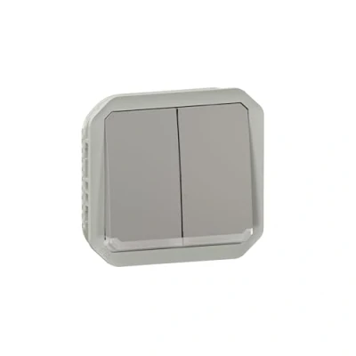 Afbeelding van Legrand Plexo Dubbel Wissel Drukknop Verl. Mecha. Ip55 Ik08 Grijs