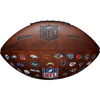 Afbeelding van Wilson NFL Junior American Football 32 Team Logo Throwback Inclusief Oppompnippel Bruin Maat