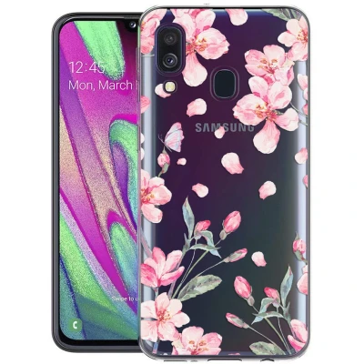 Afbeelding van iMoshion hoesje Geschikt voor Samsung Galaxy A40 Siliconen Design Roze / Meerkleurig Goud Pink Graphic